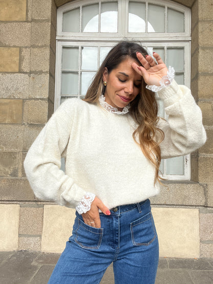 Pull avec dentelle Camille