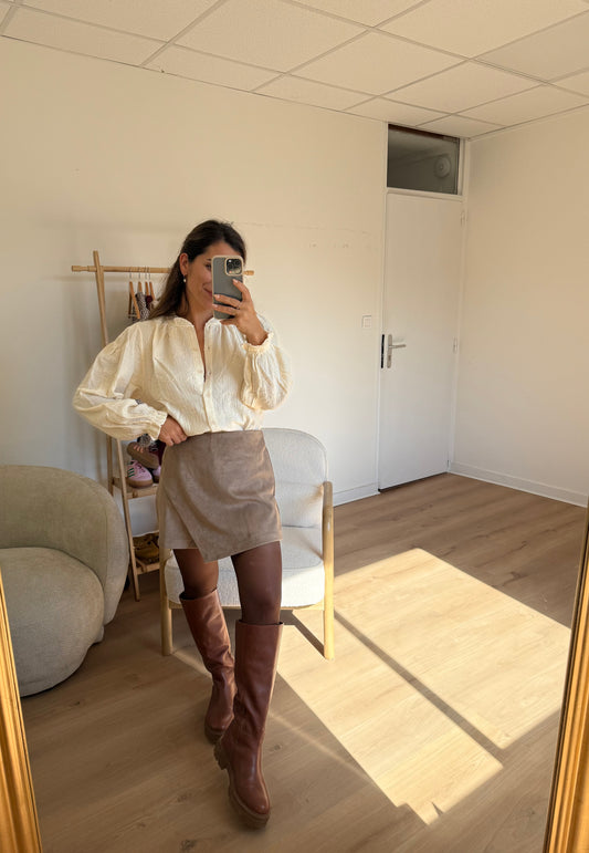 Jupe short en suédine Selena