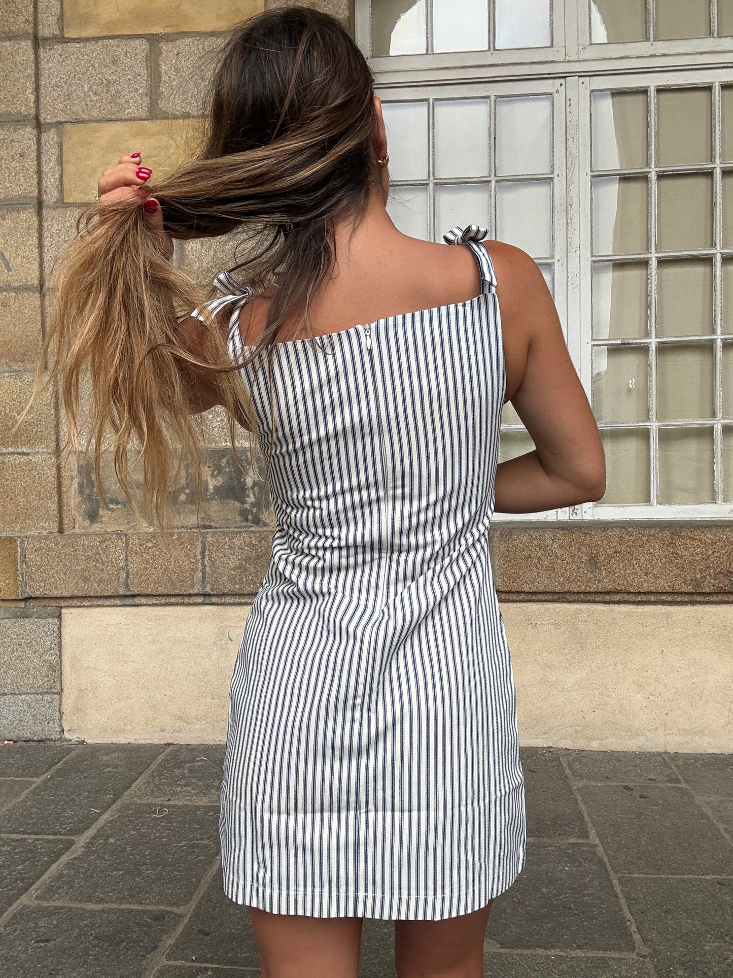 Robe rayée Sixtine bleu marine