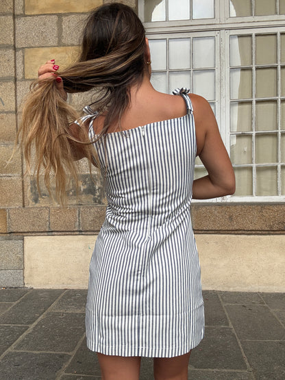 Robe rayée Sixtine bleu marine