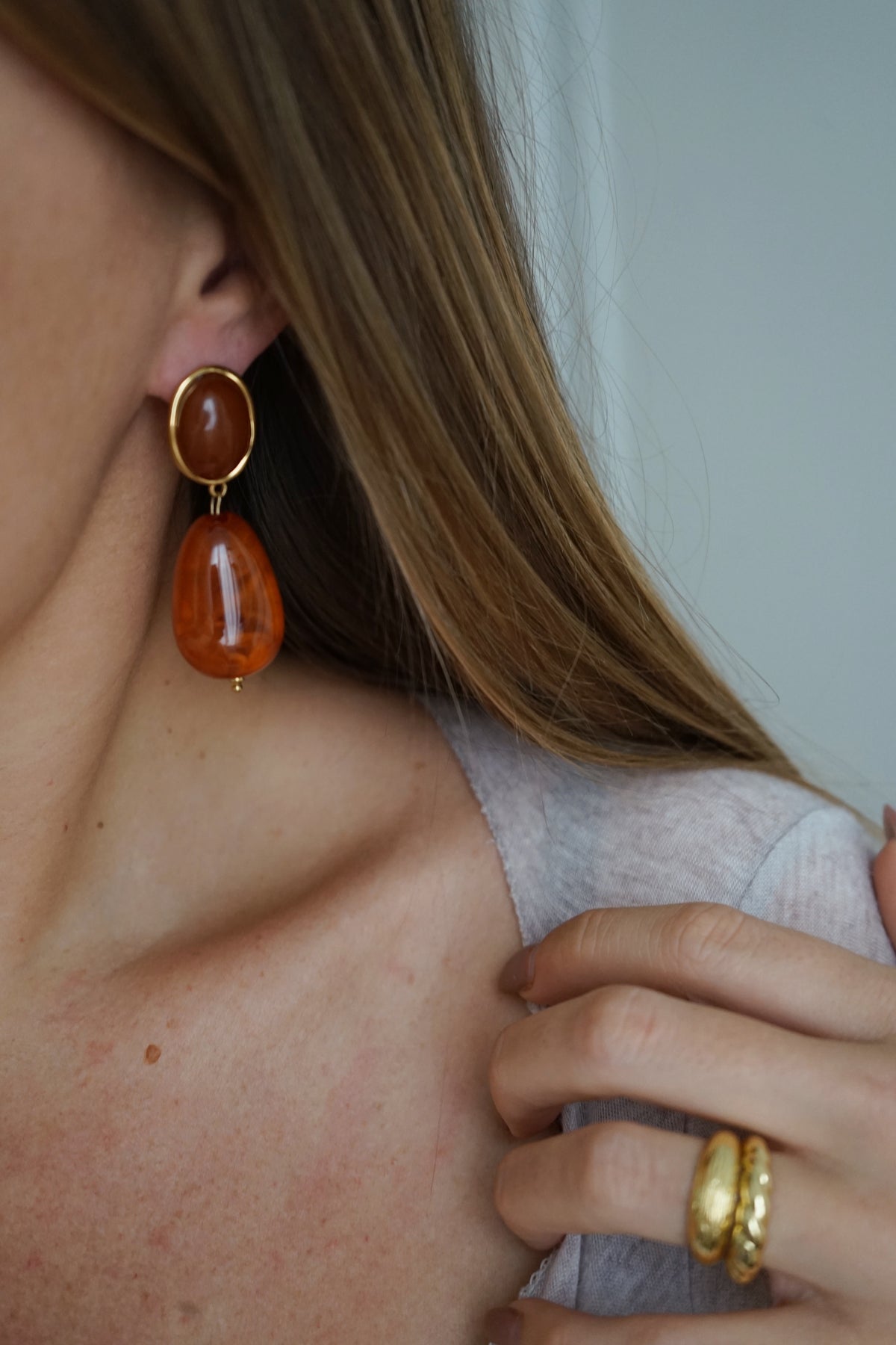 Boucles d'oreilles Orso camel