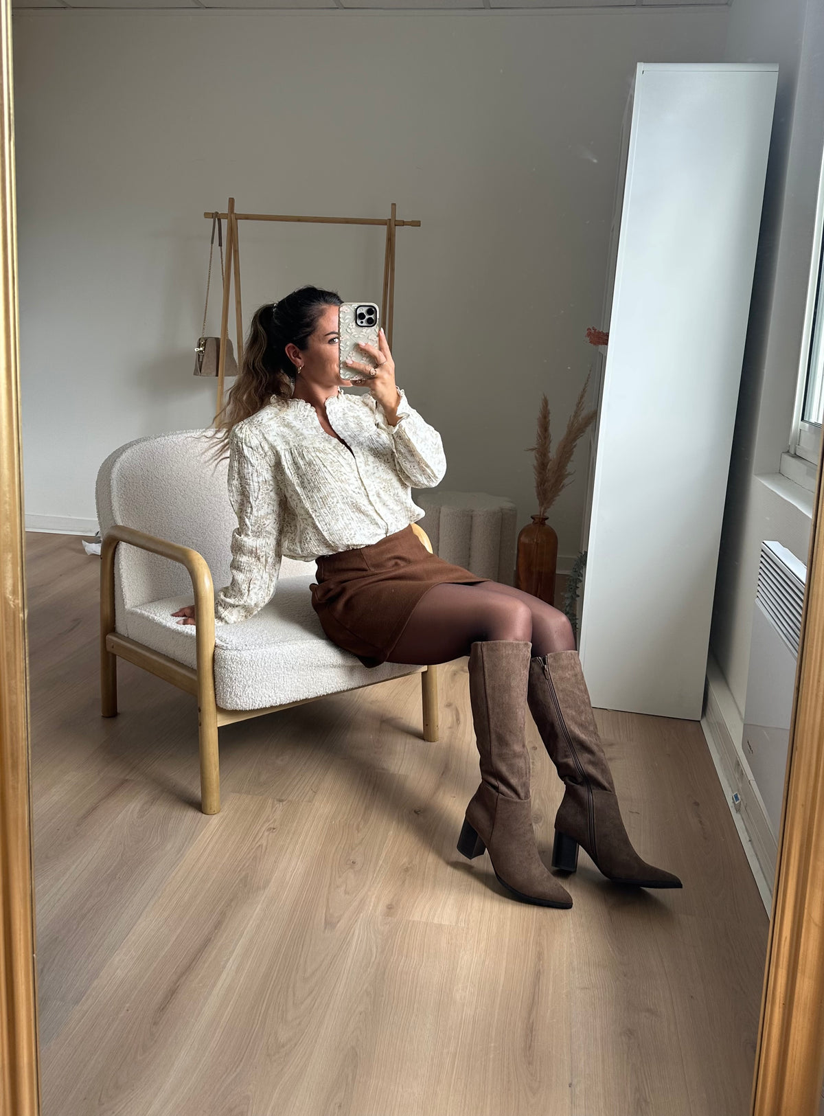 Bottes en suédine Léane taupe
