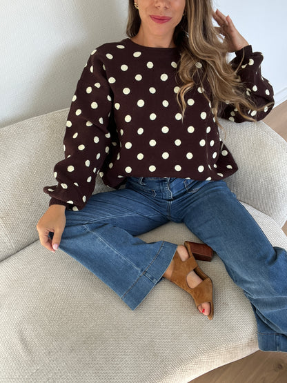 Pull à pois chocolat Zélie
