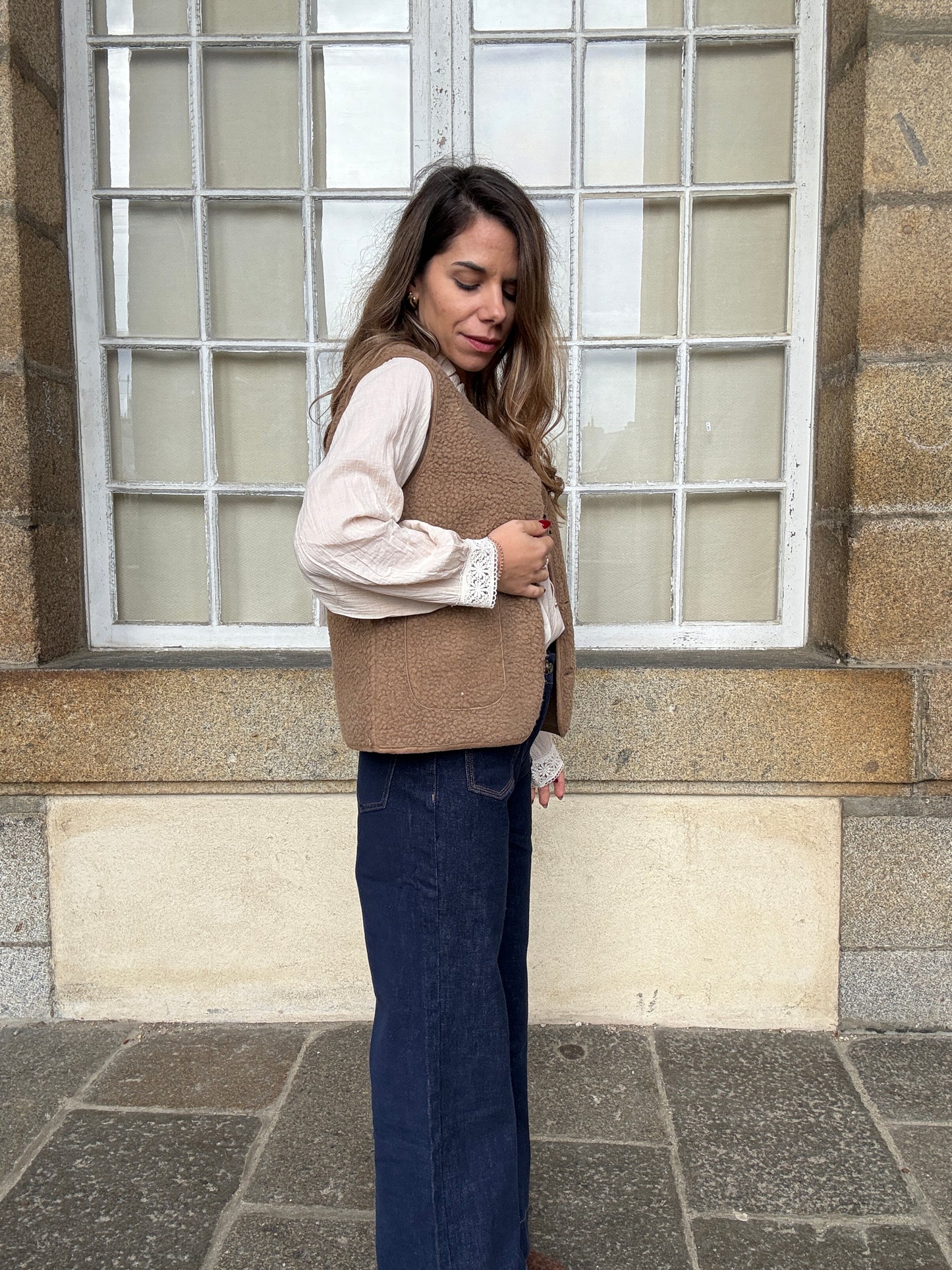 Gilet berger Arianne camel