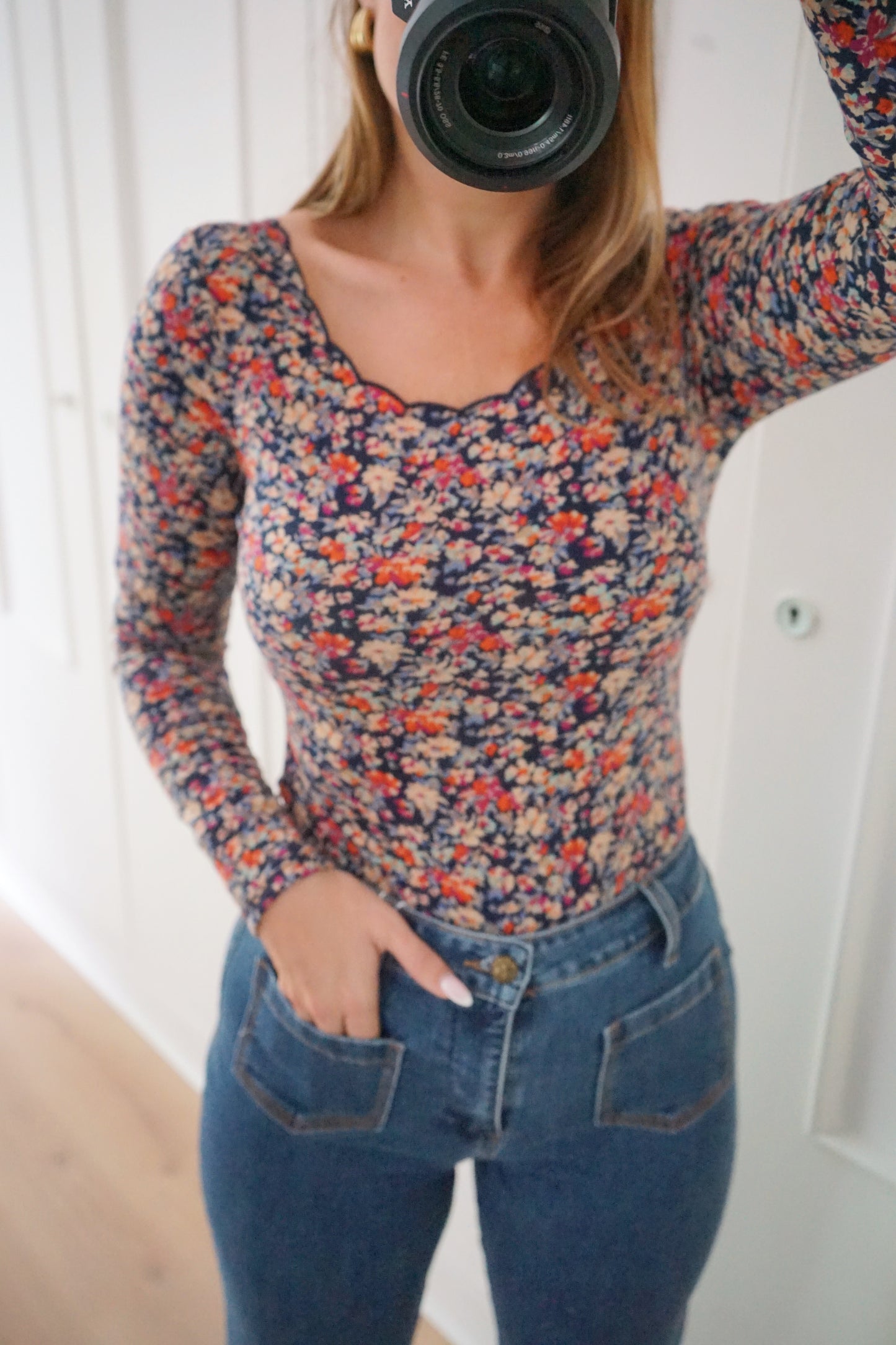 Body Martha fleuri bleu marine
