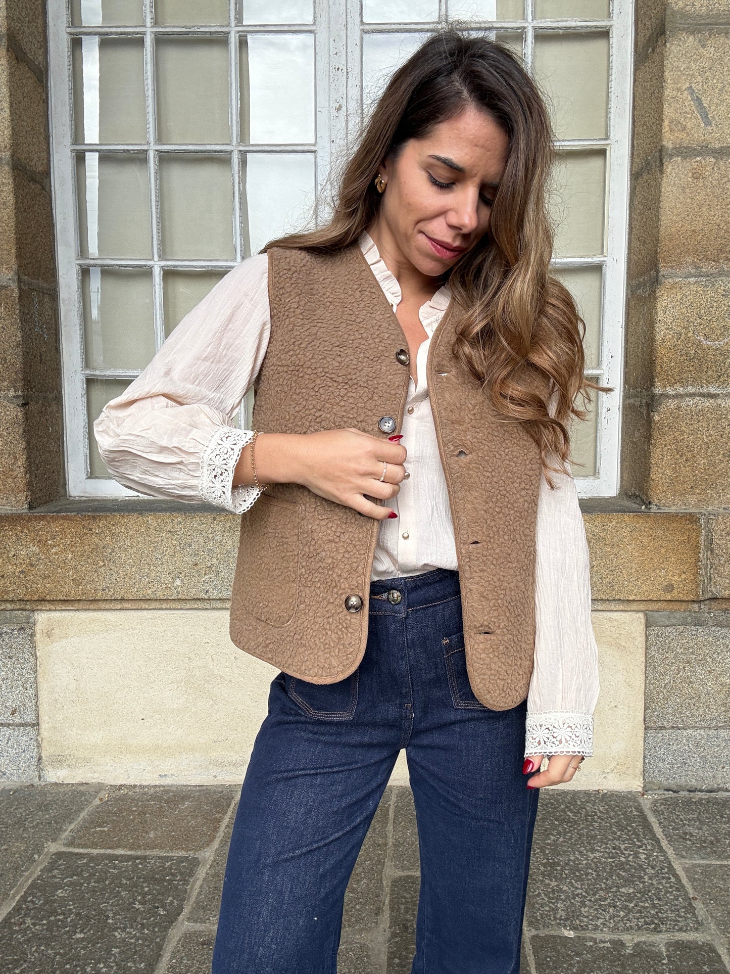 Gilet berger Arianne camel