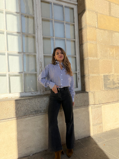Chemise rayée bleu marine Elise