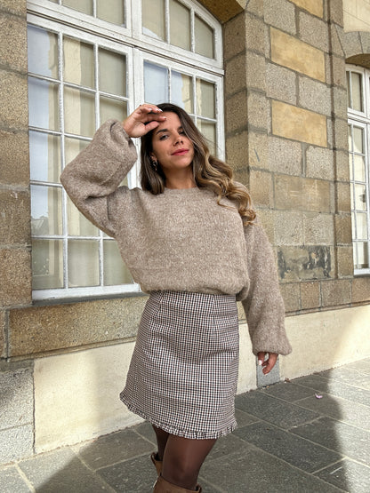 Pull en laine Taupe Henri