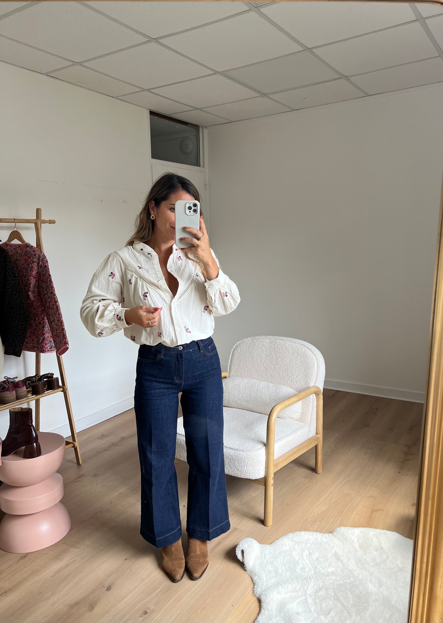 Blouse brodée fleurie Paula
