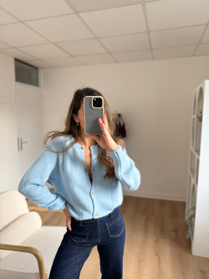 Maille en laine Léonie bleu glacier