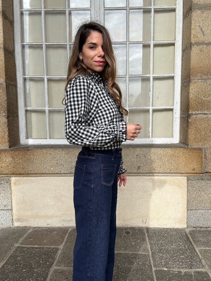 Blouse vichy noire Léonor