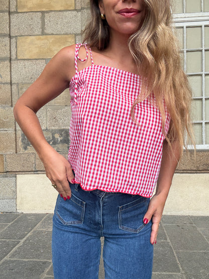 Top vichy Aimée rouge