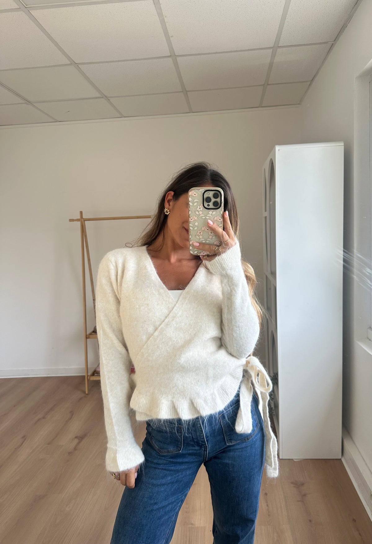Cardigan à noeud Helena beige
