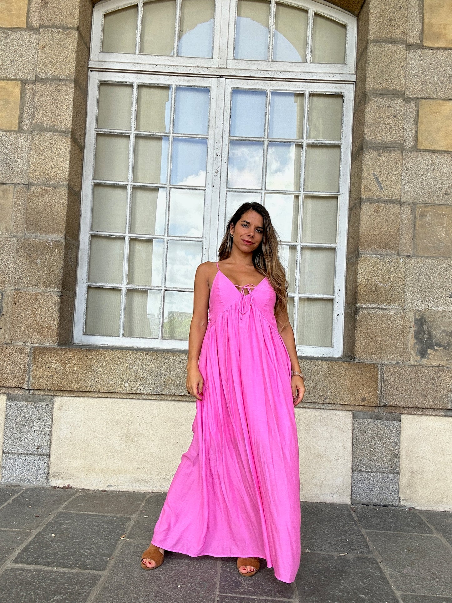 Robe longue Stella rose