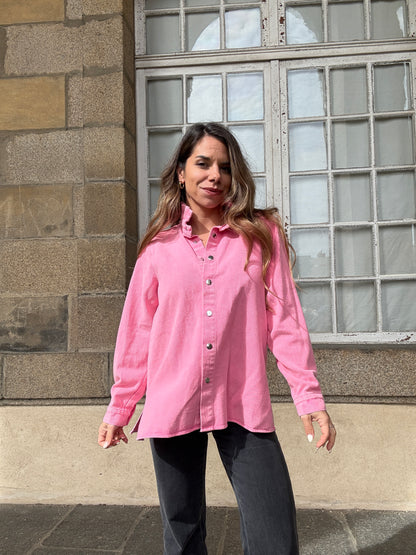 Veste en jean Céleste rose bonbon