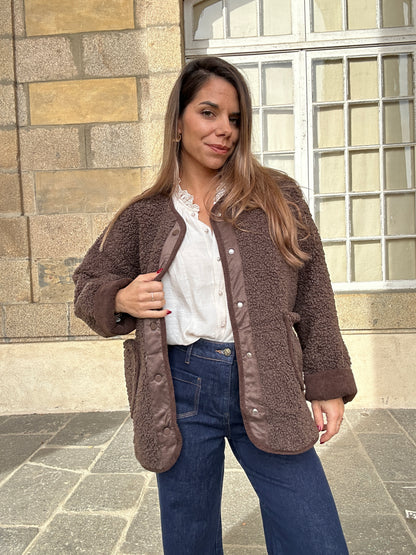 Veste moumoute Esmée marron