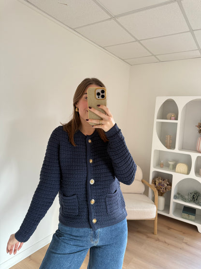 Cardigan à grosses mailles Navy