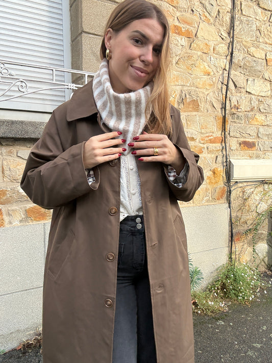 Bandana rayé beige