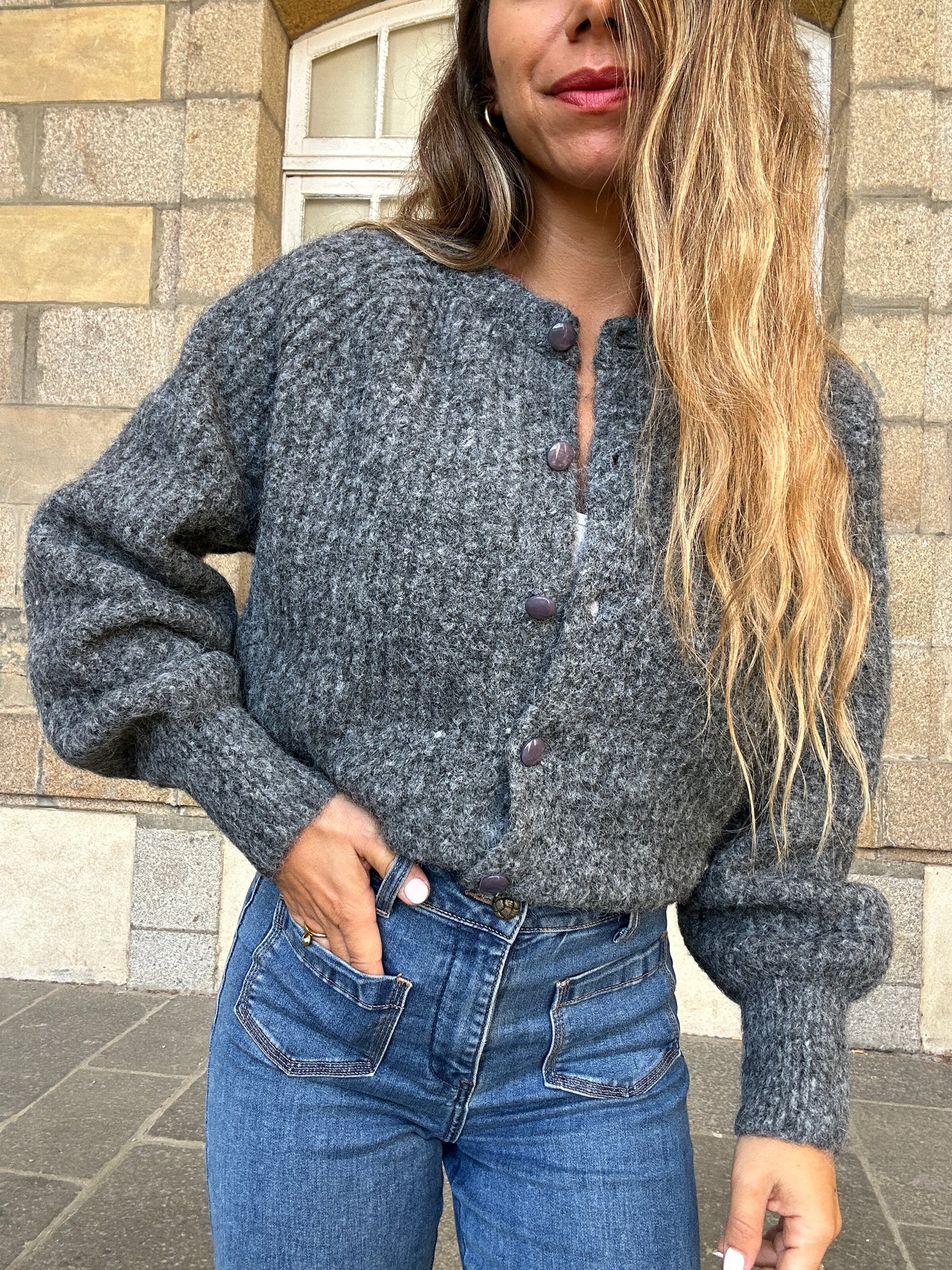 Cardigan Irène gris foncé