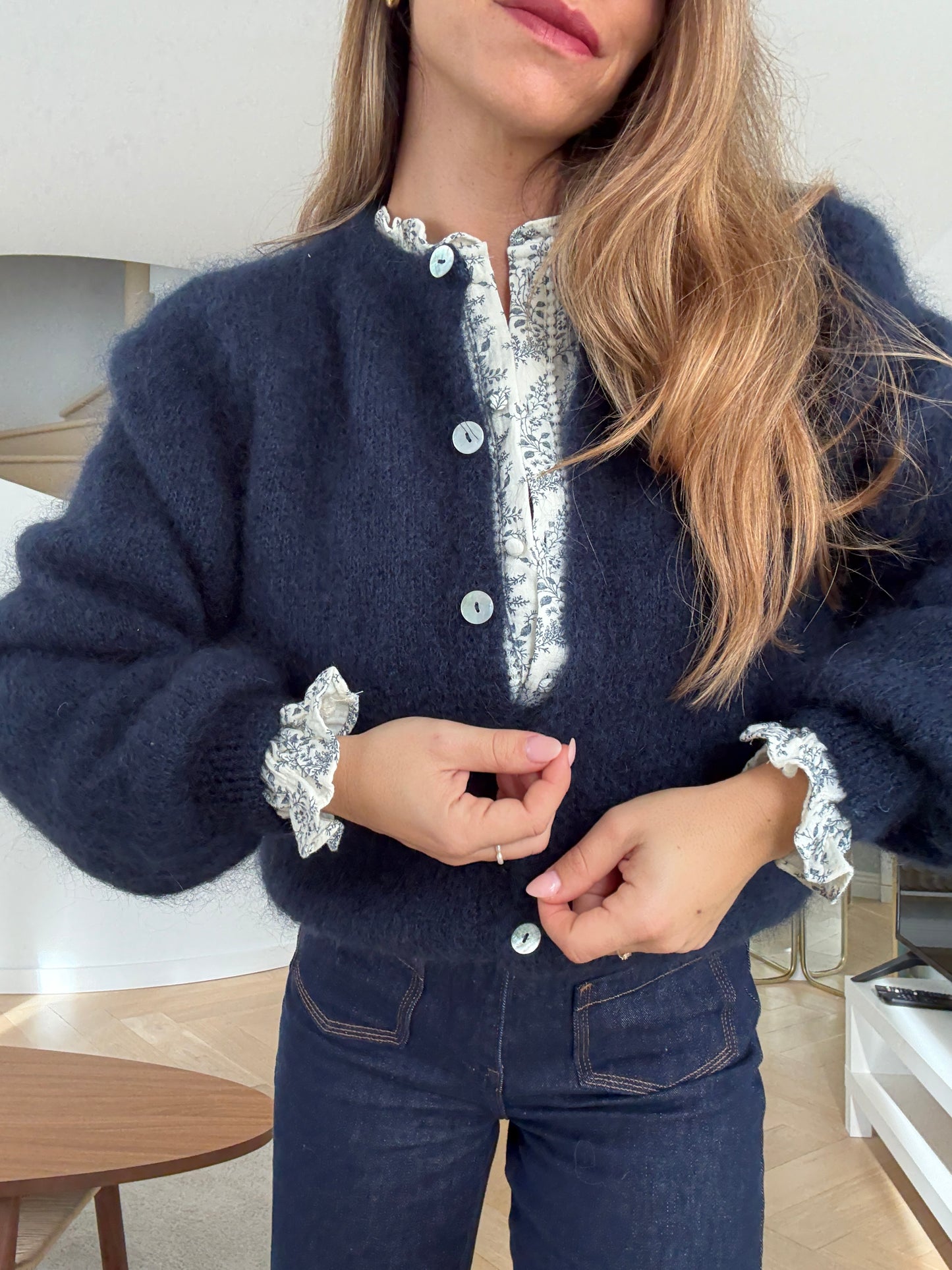 Maille en laine Bianca bleu marine