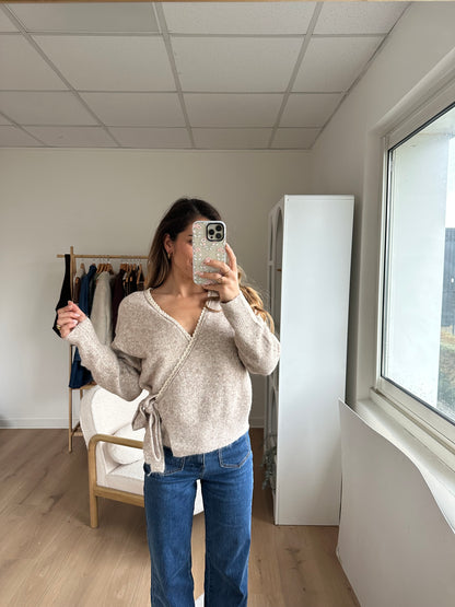 Cardigan à noeud Chloé taupe