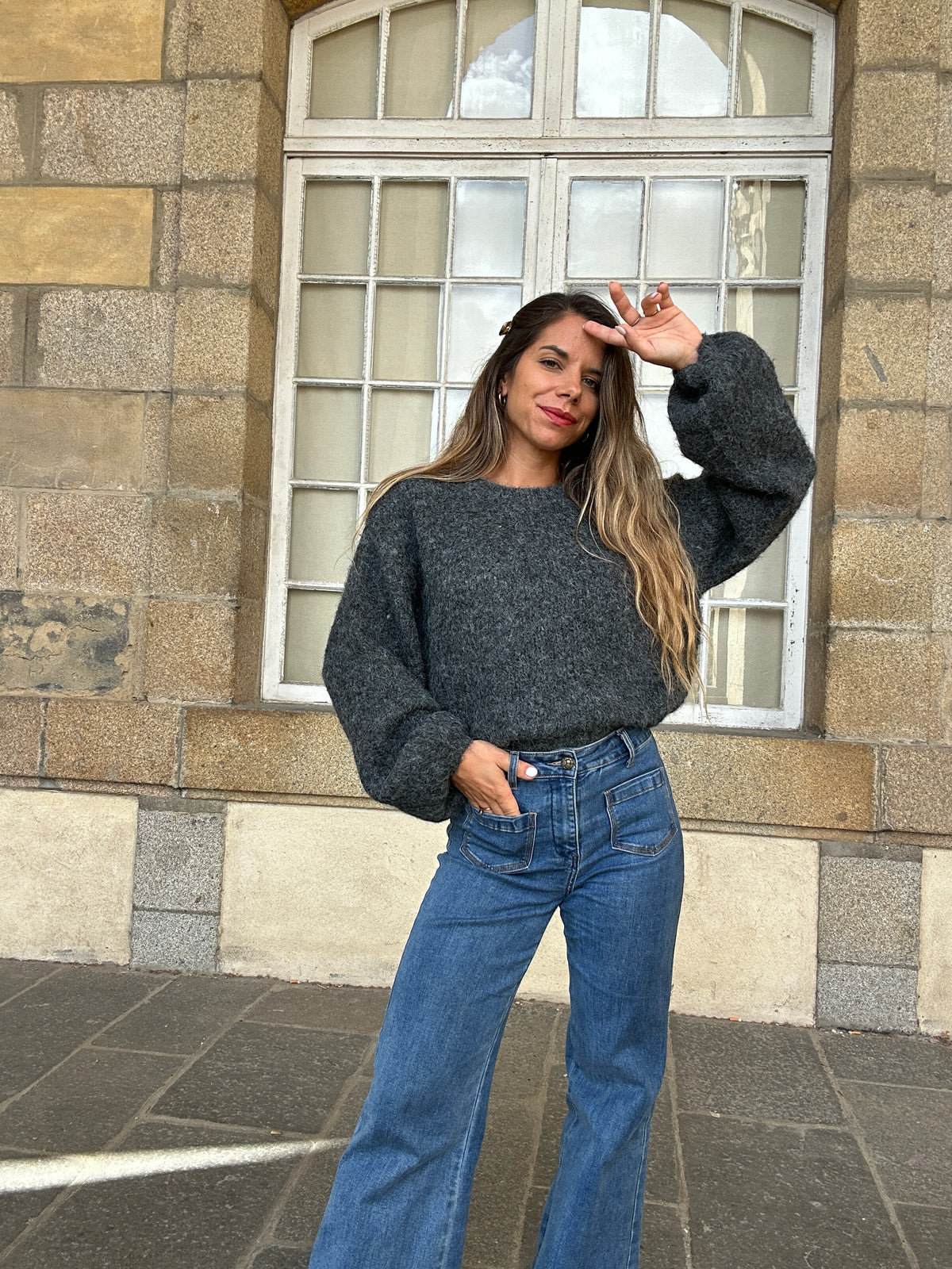 Pull en laine gris Henri