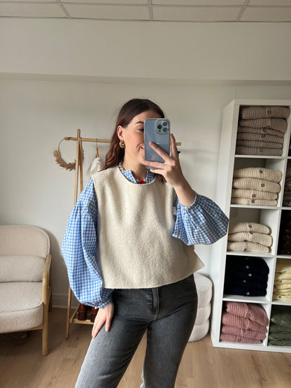Blouse vichy bleu ciel Clothilde
