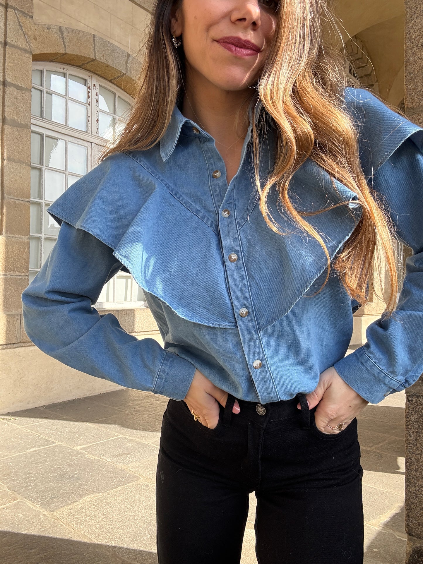 Blouse en denim Agathe