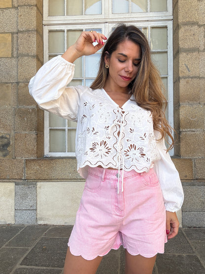 Short en jean Pippa rose