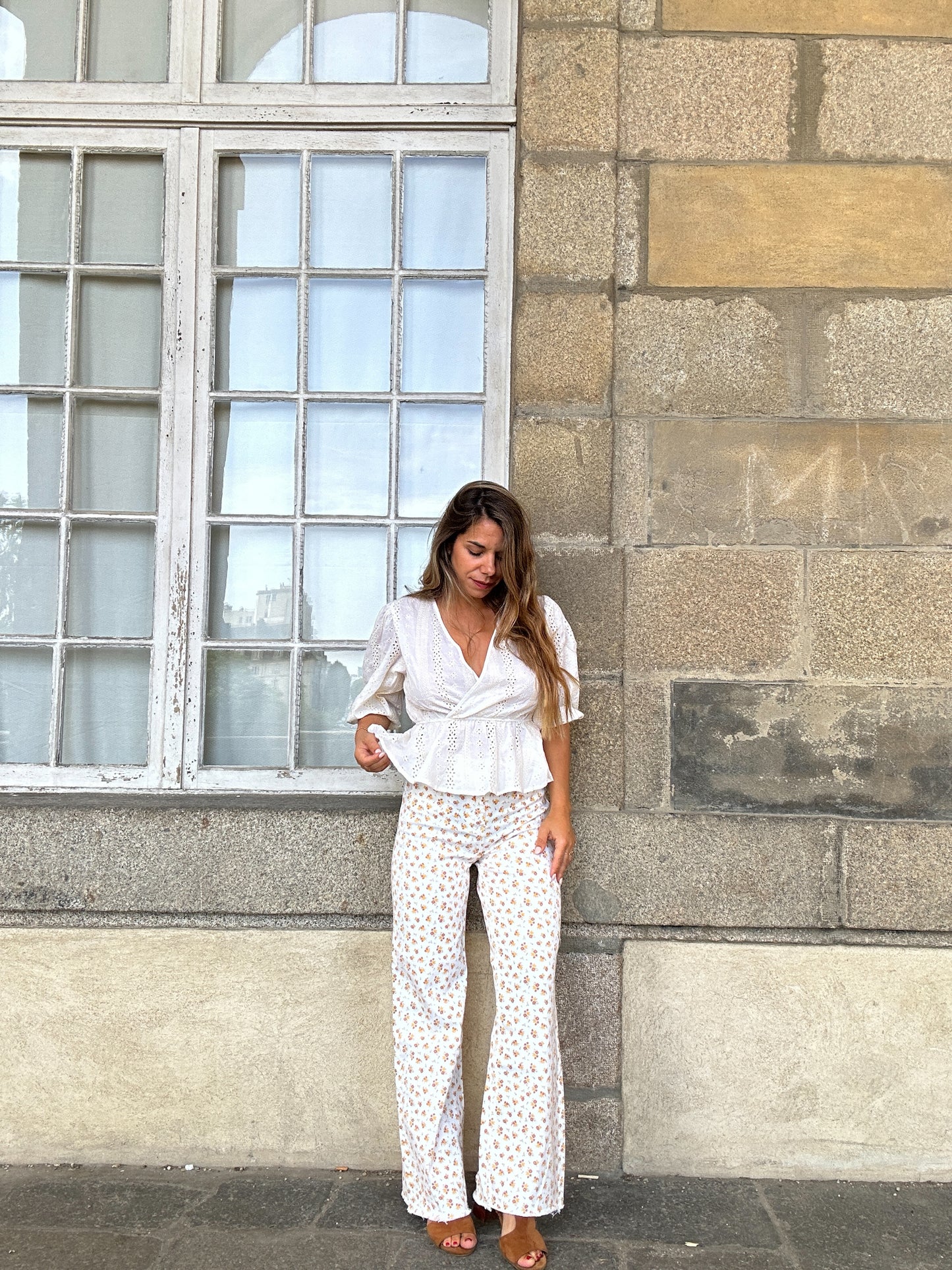 Jean flare à fleurs Maria