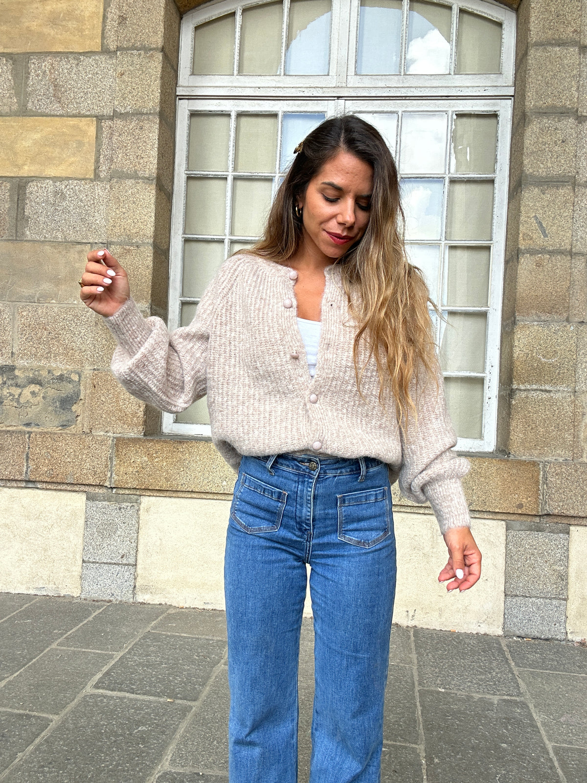 Cardigan Irène taupe