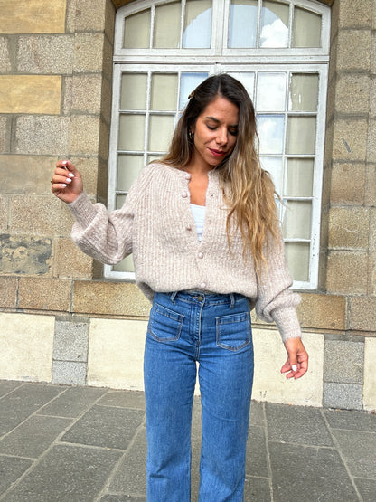 Cardigan Irène taupe