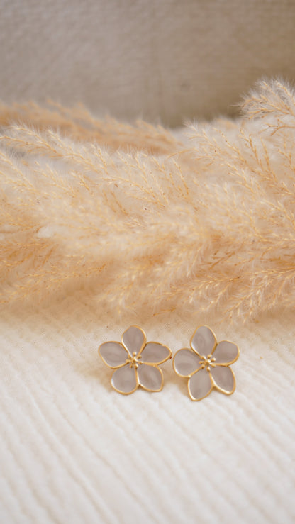 Boucles d'oreille Bloom taupe