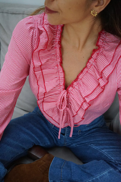 Blouse vichy rouge Stella