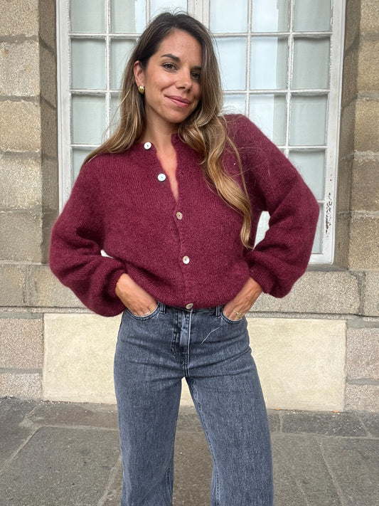 Maille en laine Bianca Bordeaux
