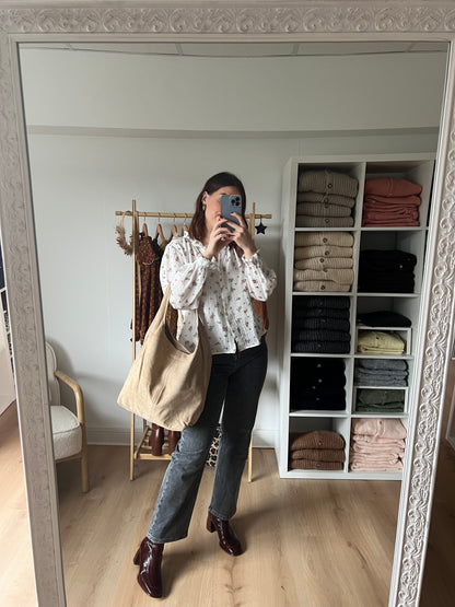 Sac à main en daim Marine beige