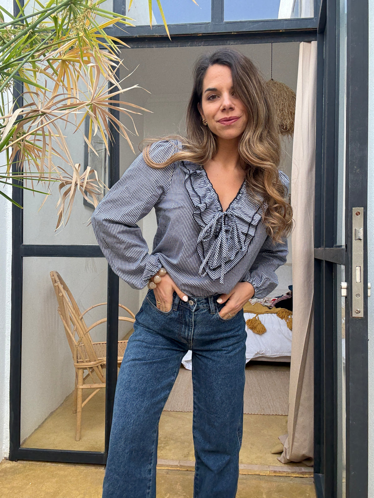 Blouse Stella vichy bleu marine