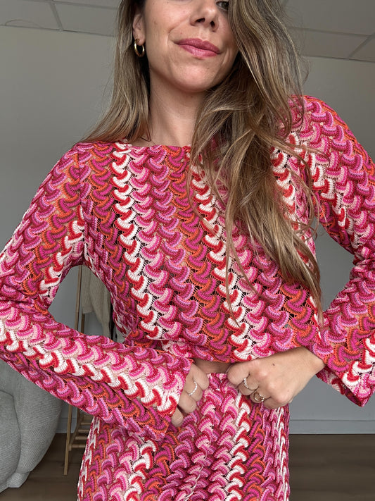 Top en crochet à manches longues Nora