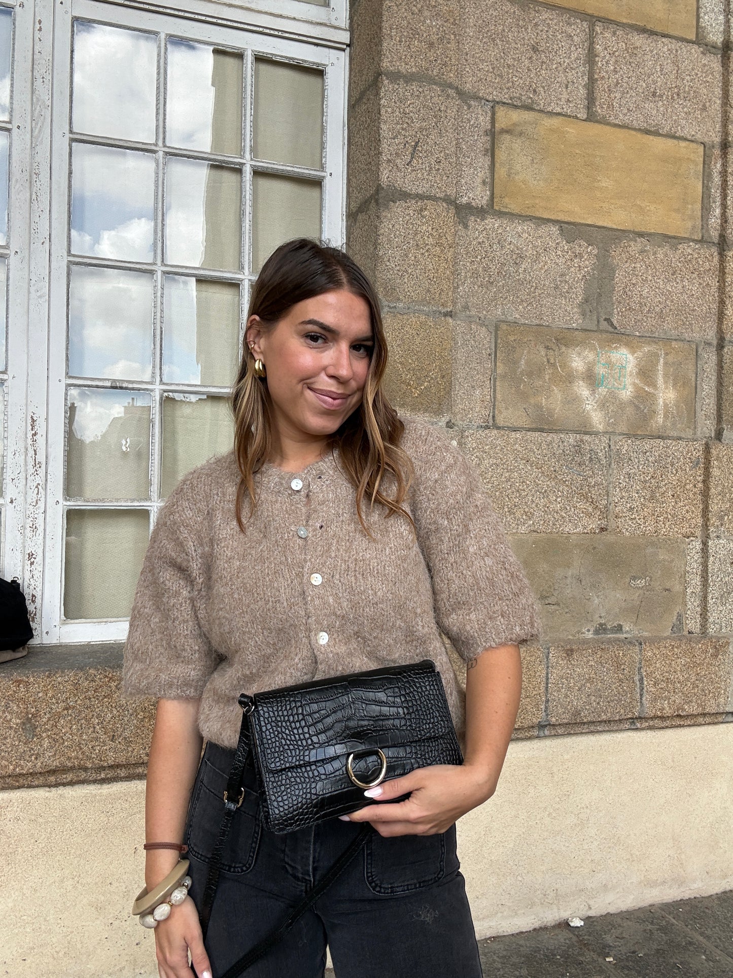 Sac à main en cuir Julia noir