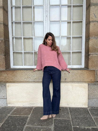 Pull en maille Jade vieux rose
