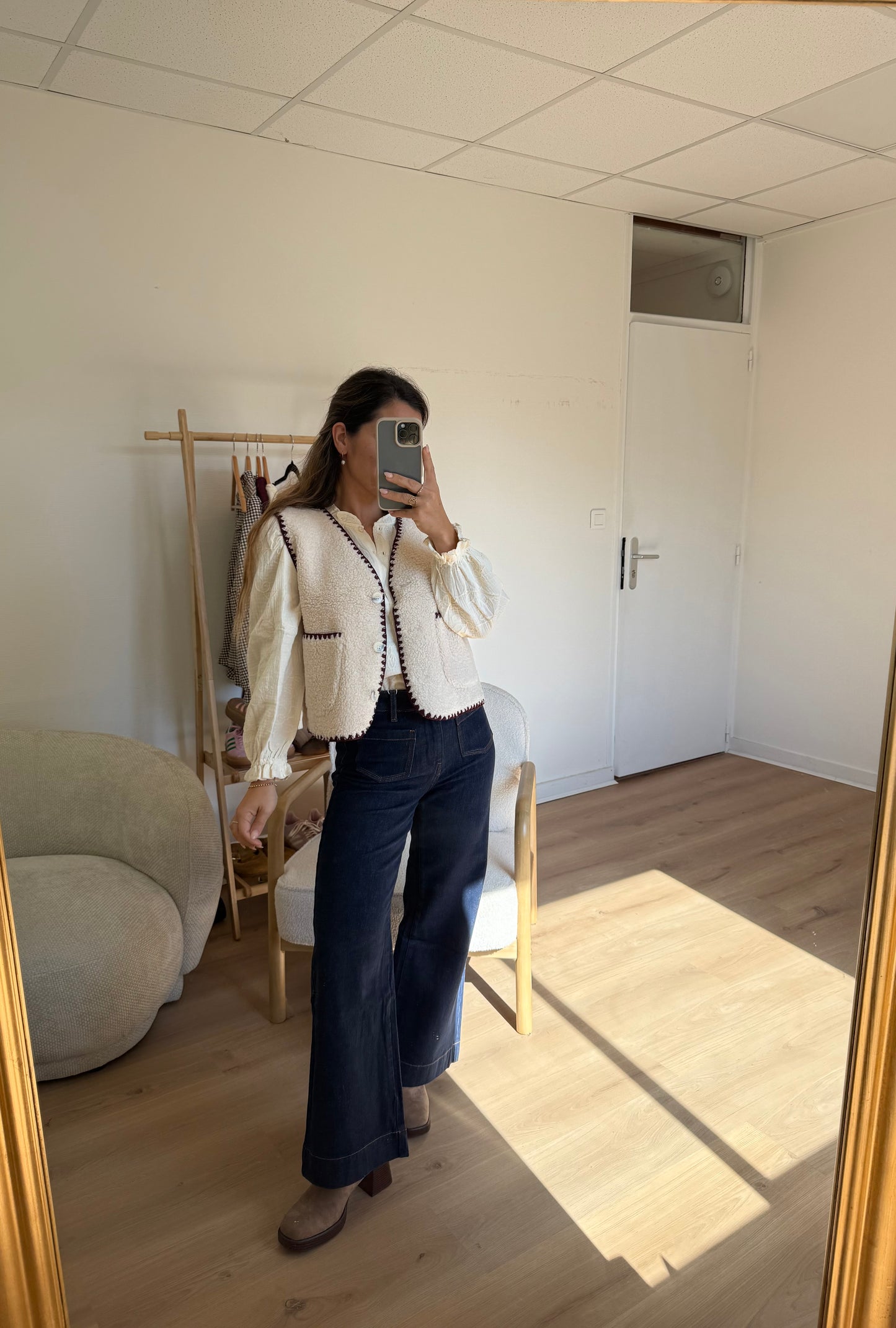 Gilet berger Perrine Bordeaux