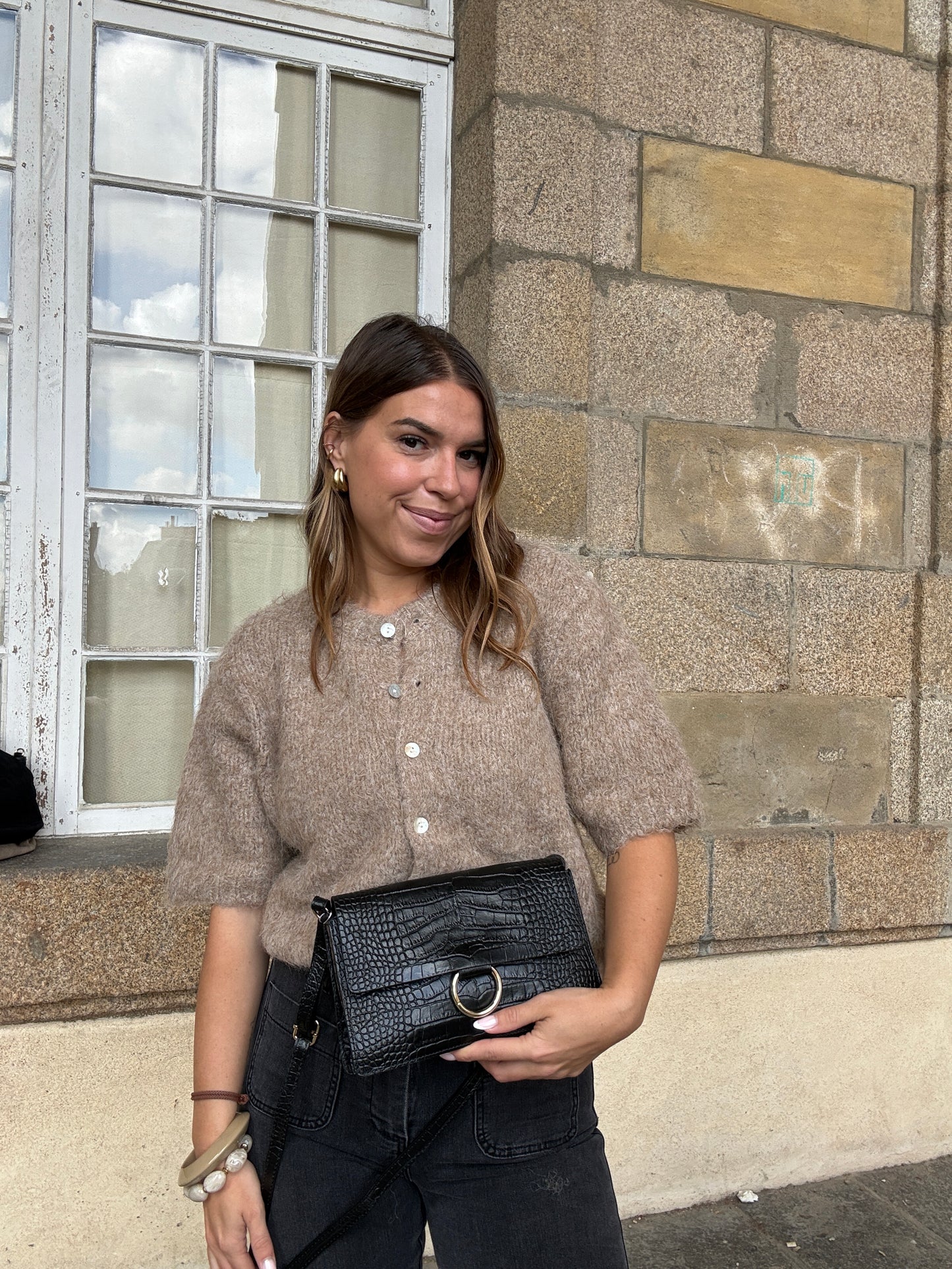 Sac à main en cuir Julia noir