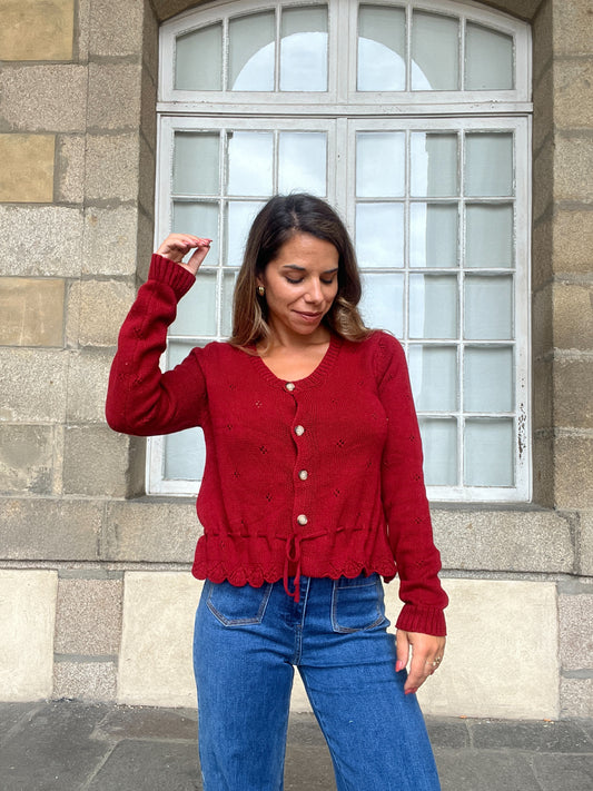Cardigan Emma bordeaux