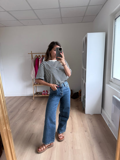 Tee-shirt rayé bleu marine Jules