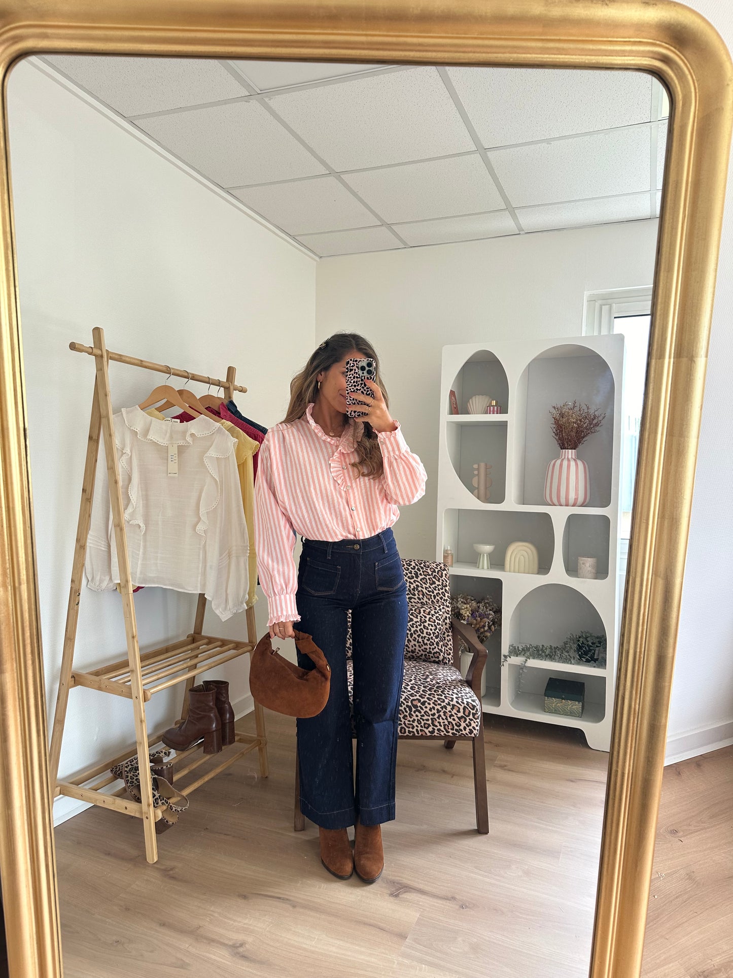 Chemise à rayures roses et blanches Rosa