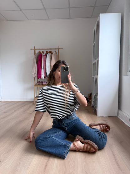 Tee-shirt rayé bleu marine Jules
