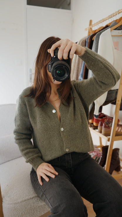 Maille en laine Léonie olive