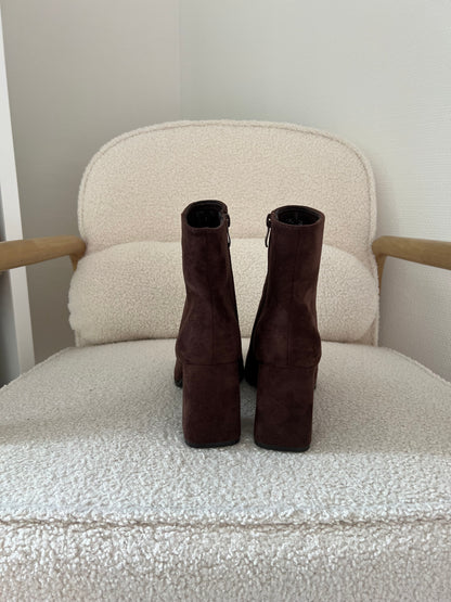 Bottines en suédine Mia marron