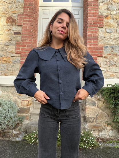 Blouse à col volanté Elisabeth
