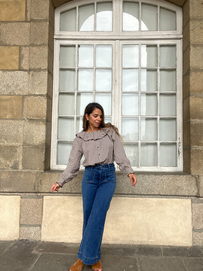 Blouse vichy Capucine marron